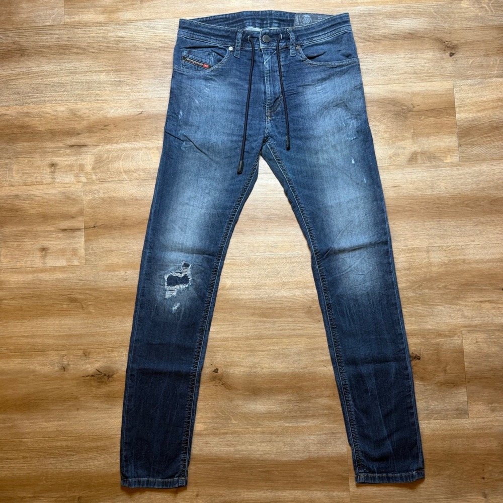 Diesel Thommer CB-NE JoggJeans Mens 28x30 Blue Slim Fit Distressed Hybrid Denim